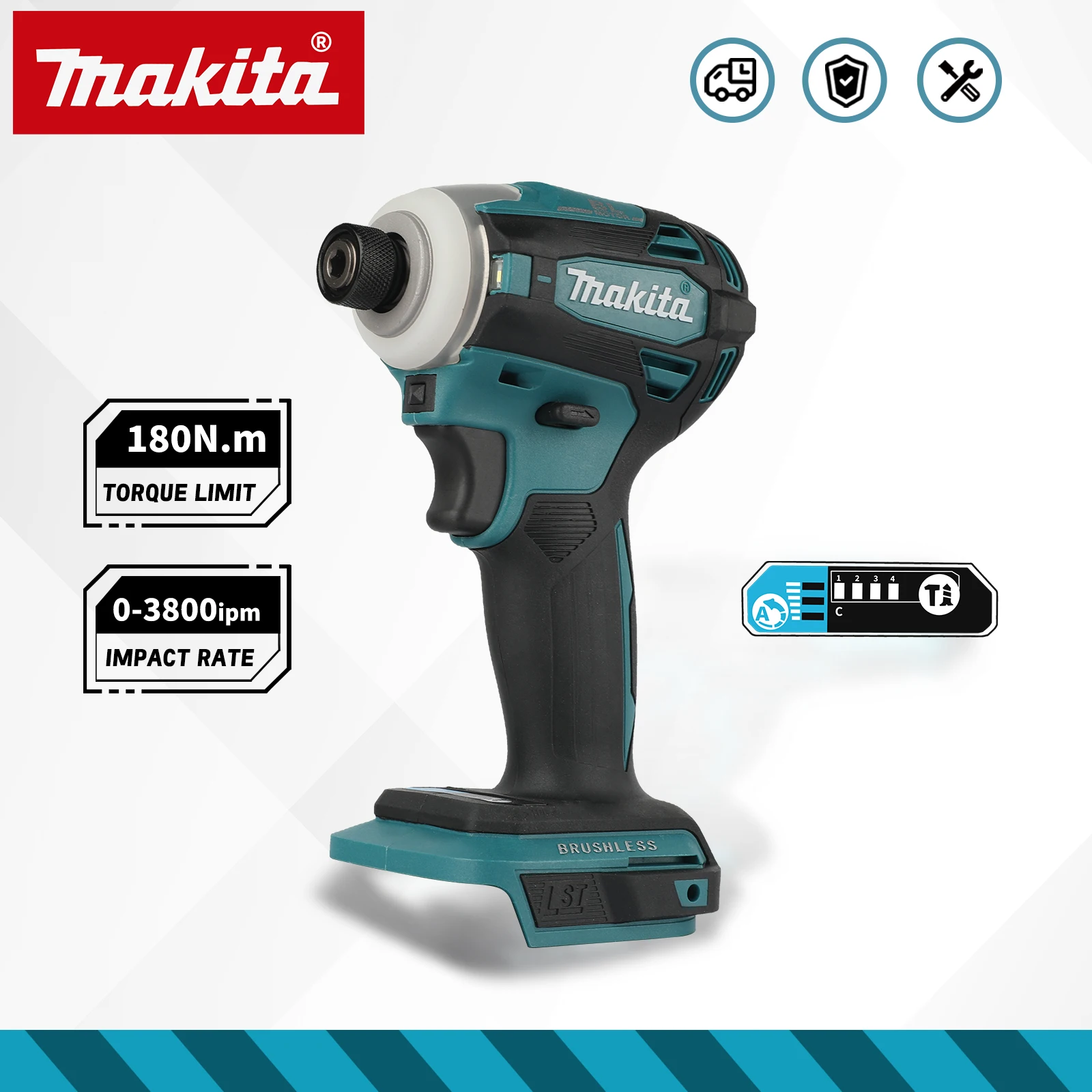 Brushless Cordless Electric Drill 18V - Brushless Electric Impact Drill Machine DTD172,