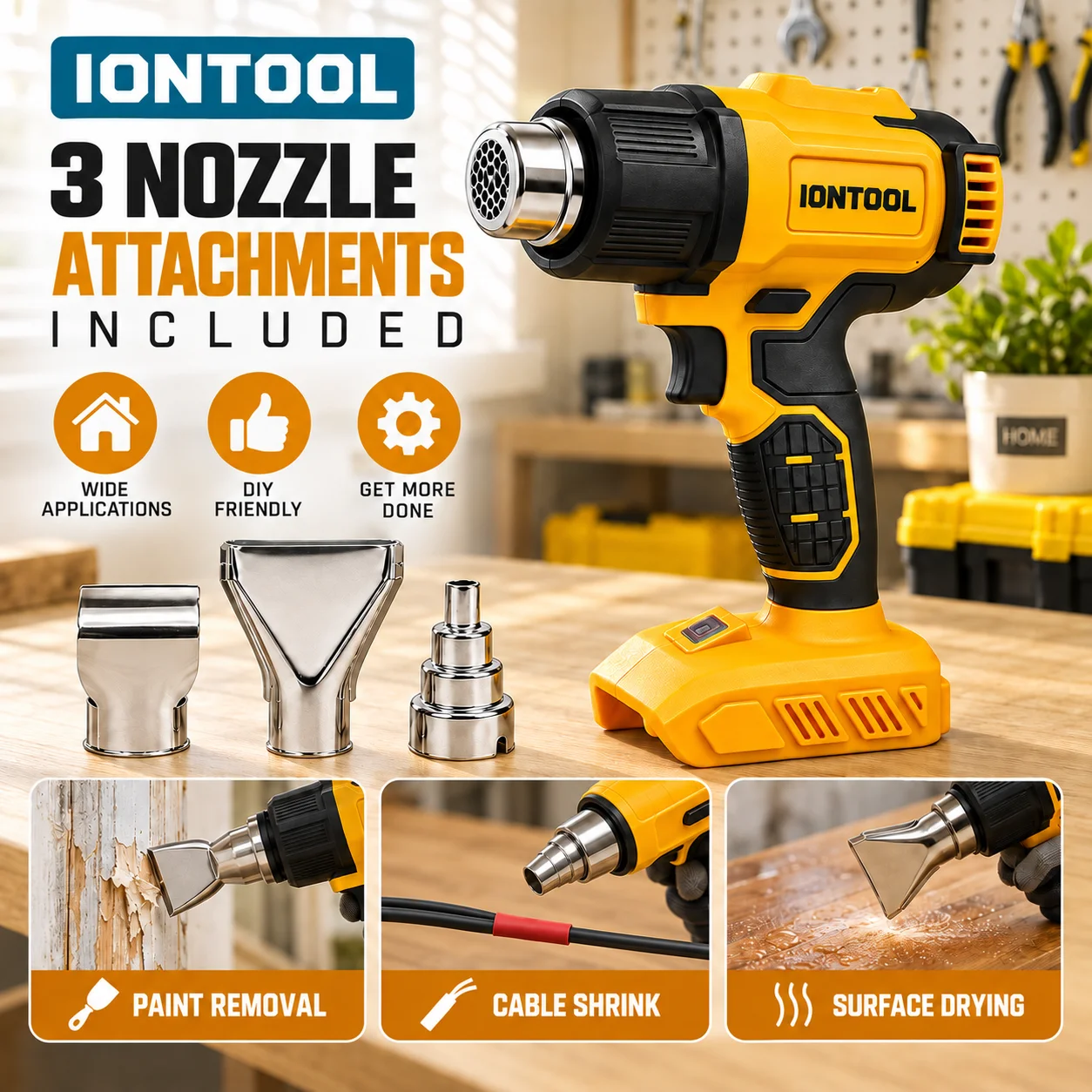 IONTOOL Yellow Cordless Heat G - Cordless Heat Gun For Shrink Tubing review and price