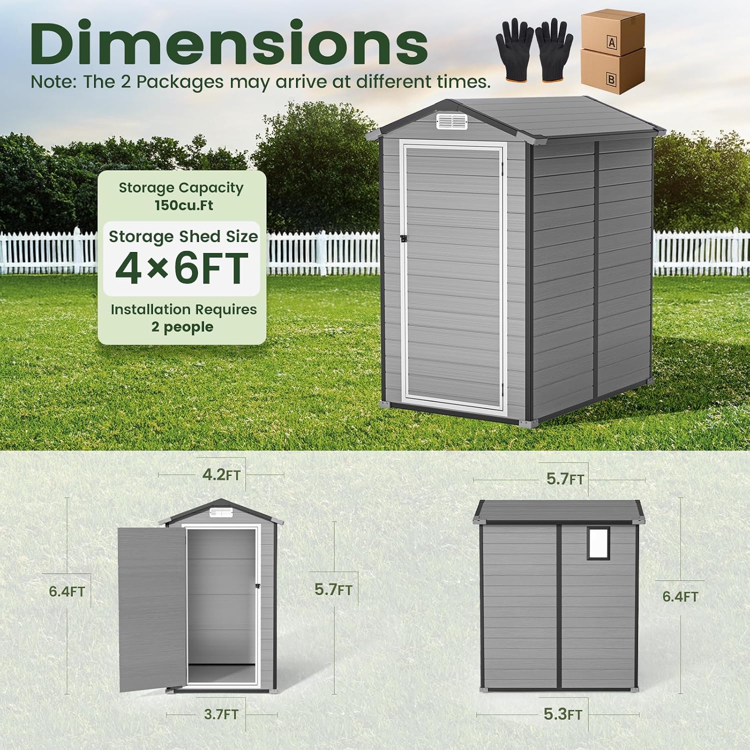 Outdoor Storage Shed with Floo - Garden Tools review and price