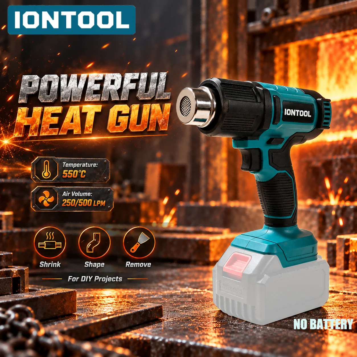 IONTOOL Cordless Heat Gun 550℃ - Cordless Heat Gun For Shrink Tubing review and price