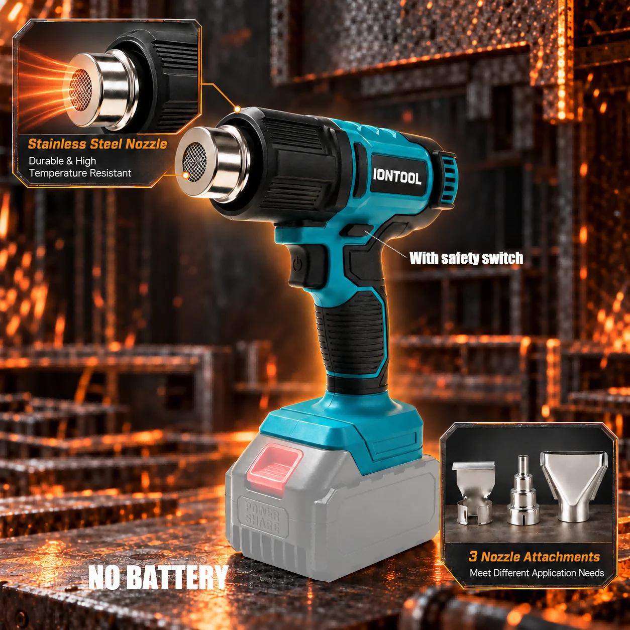 IONTOOL Cordless Heat Gun 550℃ - Cordless Heat Gun For Shrink Tubing review and price