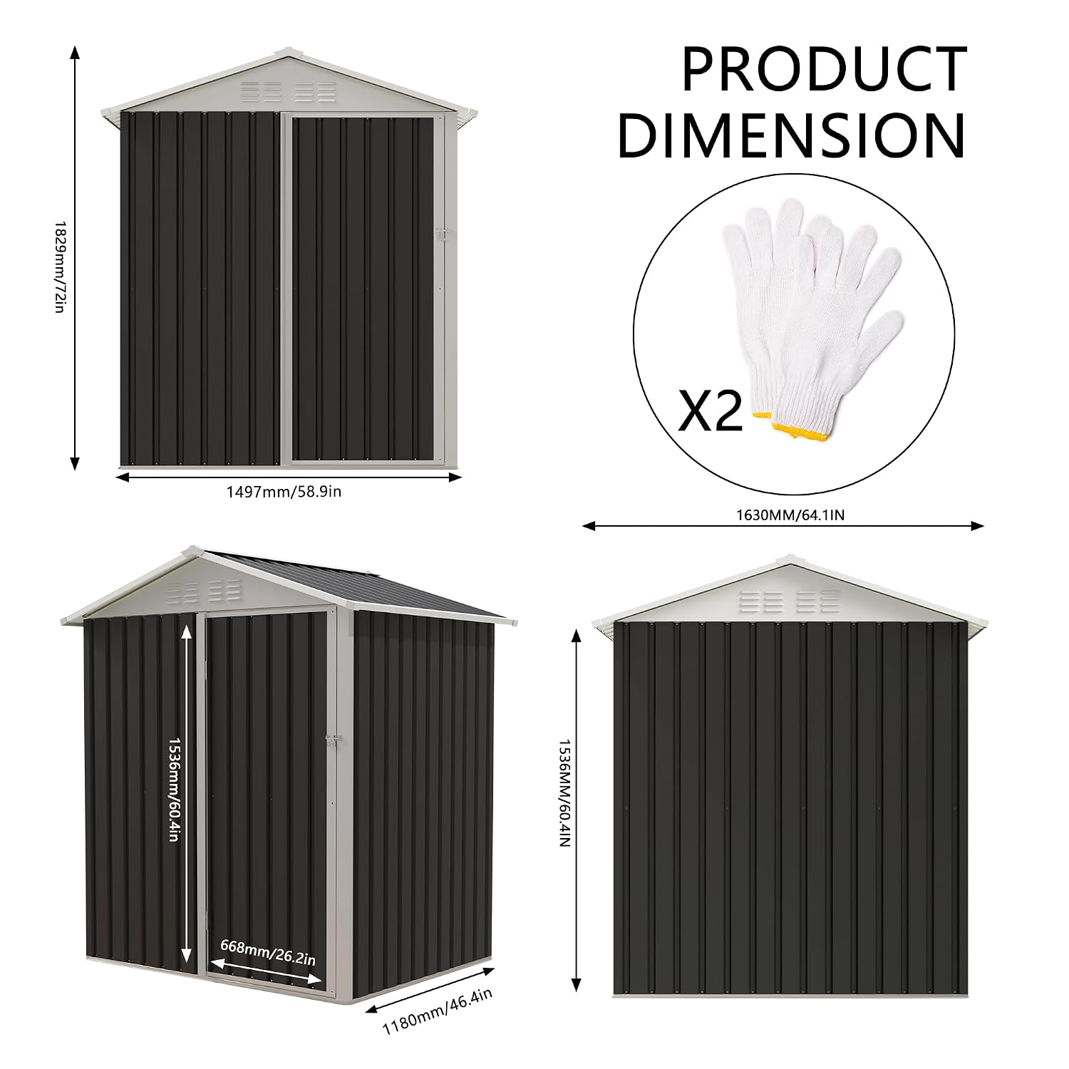 Metal Outdoor Storage Shed 5.4 - Garden Tools review and price