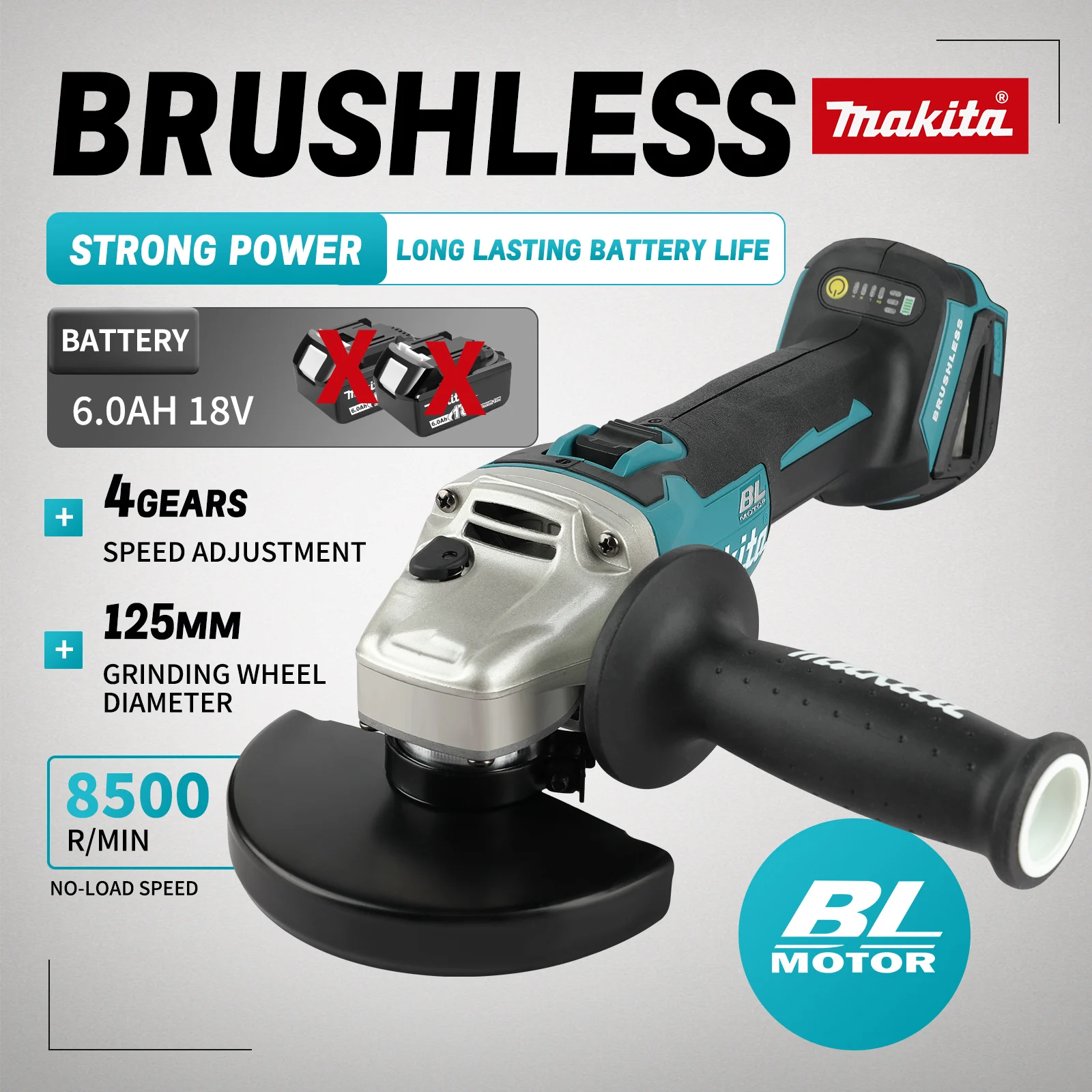 DGA404 100/125mm Brushless Lit - Brushless Angle Grinder Battery Powered review and price
